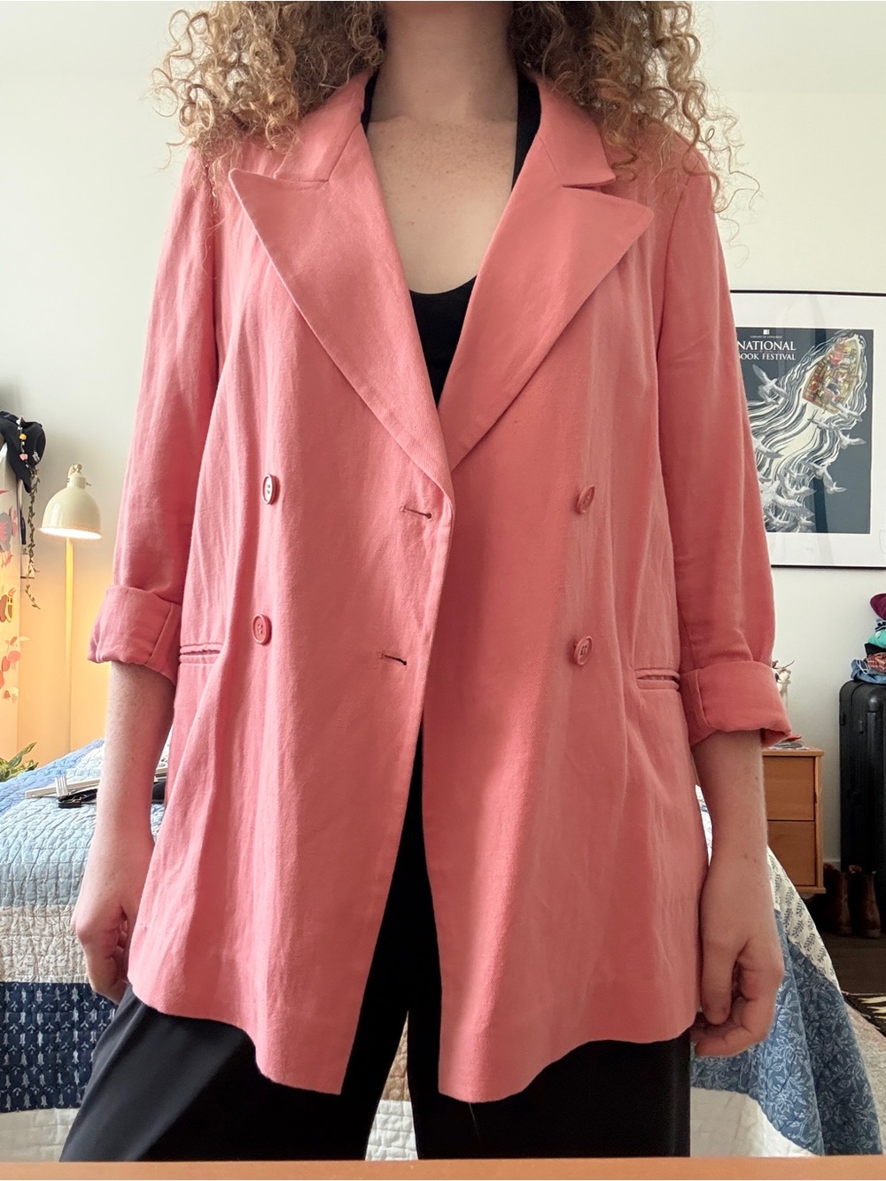 Apiece Apart Coral Double-Breasted Blazer